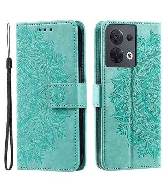 SoFetch SoFetch mandala bookcase hoesje Oppo Reno 8 cyaan