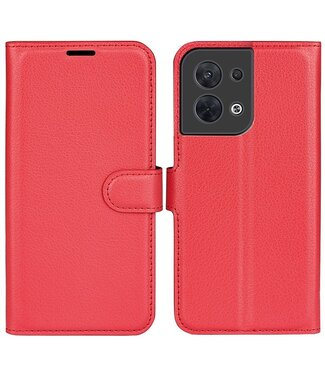 SoFetch SoFetch effen bookcase hoesje Oppo Reno 8 - rood