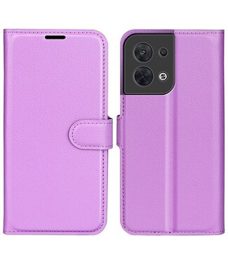 SoFetch SoFetch effen bookcase hoesje Oppo Reno 8 - paars
