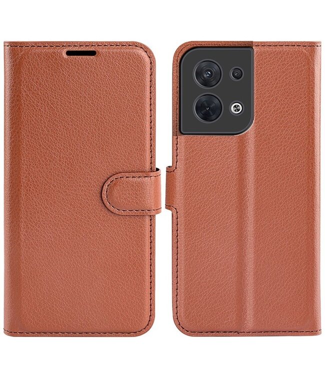 SoFetch bruin effen bookcase hoesje oppo reno 8