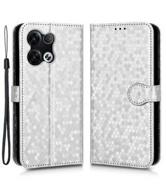 SoFetch SoFetch hexagon bookcase hoesje Oppo Reno 8 - zilver
