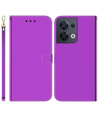 SoFetch SoFetch spiegel bookcase hoesje Oppo Reno 8 - paars
