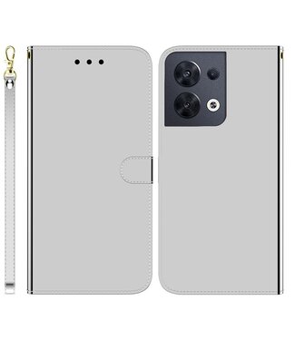 SoFetch SoFetch spiegel bookcase hoesje Oppo Reno 8 - zilver