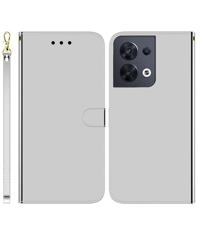 SoFetch zilver spiegel bookcase hoesje oppo reno 8