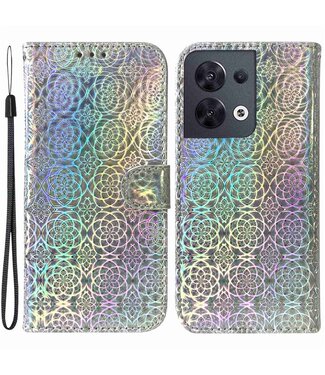 SoFetch SoFetch blingbling bookcase hoesje Oppo Reno 8 - grijs