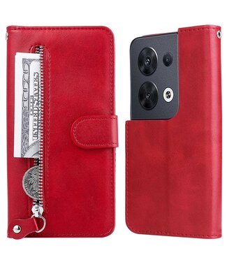 SoFetch SoFetch ritssluiting portemonnee hoesje Oppo Reno 8 - rood