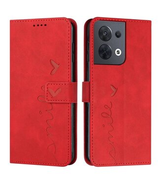 SoFetch SoFetch smile wallet hoesje Oppo Reno 8 - rood