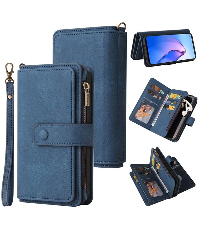 SoFetch blauw multifunctioneel portemonnee hoesje oppo reno 8