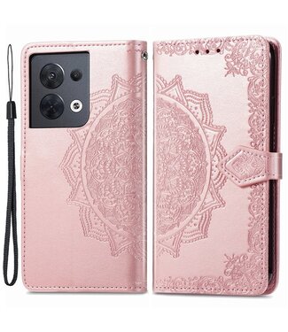 SoFetch SoFetch mandala bookcase hoesje Oppo Reno 8 - rosegoud