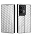 SoFetch zilver ruitpatroon bookcase hoesje oppo reno 8