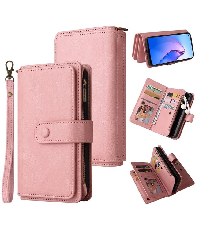 SoFetch roze multifunctioneel portemonnee hoesje oppo reno 8