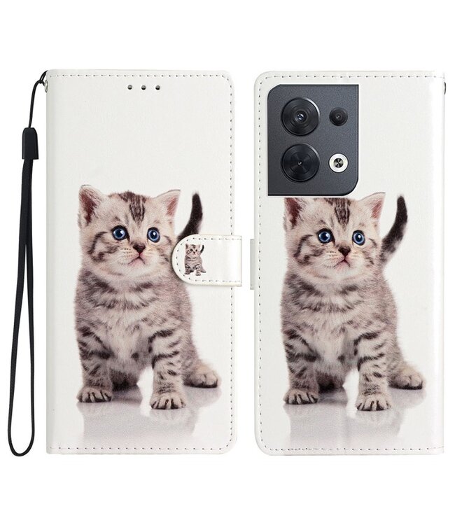 SoFetch  kitten bookcase hoesje oppo reno 8