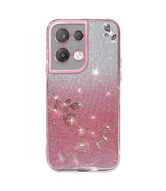 SoFetch SoFetch glitter backcover hoesje Oppo Reno 8 rosegoud