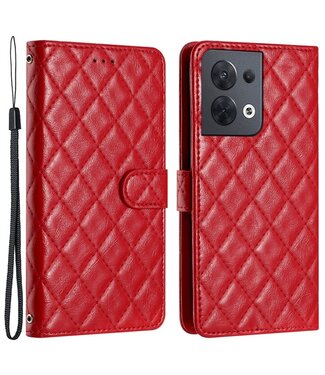 SoFetch SoFetch ruiten bookcase hoesje Oppo Reno 8 - rood