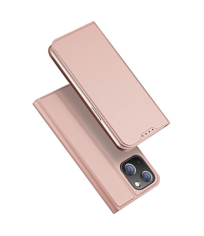 DUX DUCIS Rosegoud Skin Pro Series Bookcase Hoesje voor de iPhone 15