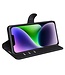 SoFetch Zwart Litchee Bookcase Hoesje voor de iPhone 15