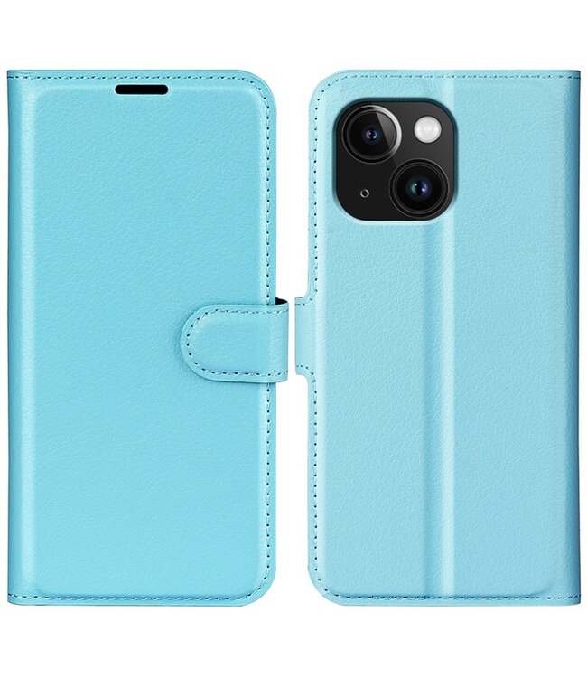 SoFetch Blauw Litchee Bookcase Hoesje voor de iPhone 15