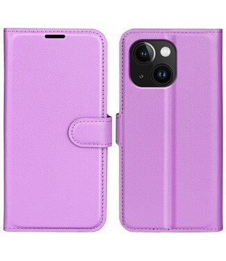 SoFetch Paars Litchee Bookcase Hoesje iPhone 15