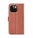 SoFetch Bruin Litchee Bookcase Hoesje voor de iPhone 15
