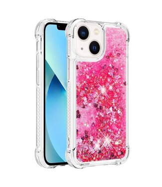 YB Roze Glitters TPU Hoesje iPhone 15