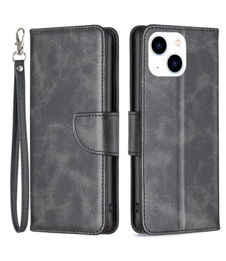 SoFetch Zwart Effen Bookcase Hoesje iPhone 15