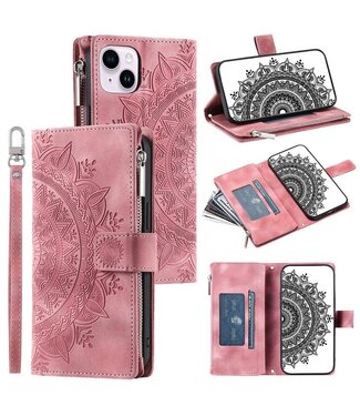 SoFetch Rosegoud Mandala Wallet Hoesje iPhone 15