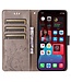 SoFetch Grijs Bloem Vlinder Bookcase Hoesje voor de iPhone 15