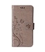 SoFetch Grijs Bloem Vlinder Bookcase Hoesje voor de iPhone 15