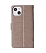 SoFetch Grijs Bloem Vlinder Bookcase Hoesje voor de iPhone 15