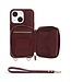 SoFetch Bordeaux Rood RFID Faux Leder Hoesje met Koord voor de iPhone 15