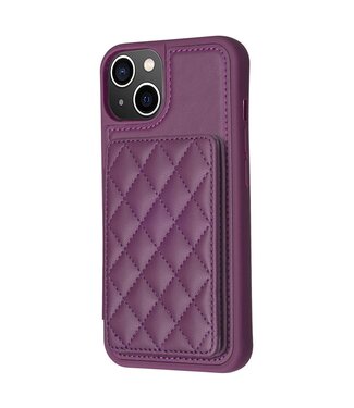 BF25 Dark Paars Ruiten Faux Leder Hoesje iPhone 15