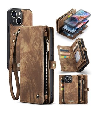 CaseMe Bruin Pasjeshouders Wallet Hoesje iPhone 15