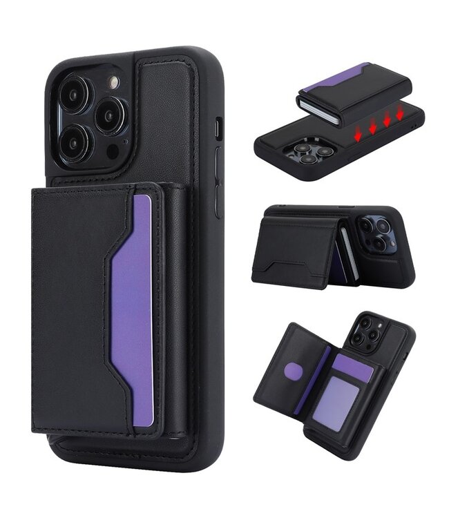 SoFetch Zwart RFID Kaarthouder Hoesje voor de iPhone 15