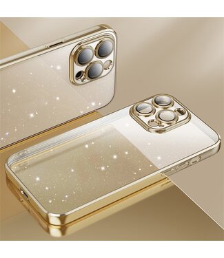 X-Level Goud Glitter TPU Hoesje iPhone 15