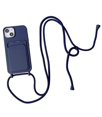 SoFetch Donkerblauw Pasjeshouder Siliconen TPU Hoesje iPhone 15