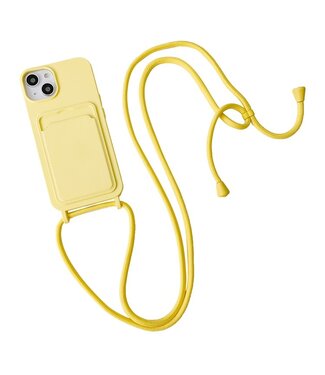 SoFetch Geel Pasjeshouder Siliconen TPU Hoesje iPhone 15