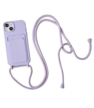 SoFetch Paars Pasjeshouder Siliconen TPU Hoesje iPhone 15