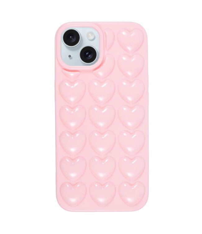 SoFetch Roze Hartjes TPU Hoesje voor de iPhone 15