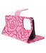 SoFetch Roze Camelia Bookcase Hoesje voor de iPhone 15