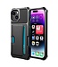 SoFetch Zwart Pasjeshouder Valbestendig Hybride Hoesje voor de iPhone 15