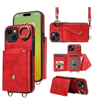 SoFetch Rood Litchee Houder Wallet Hoesje iPhone 15