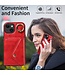 SoFetch Rood Litchee Houder Wallet Hoesje voor de iPhone 15