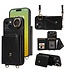 SoFetch Zwart Litchee Houder Wallet Hoesje voor de iPhone 15