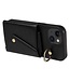 SoFetch Zwart Litchee Houder Wallet Hoesje voor de iPhone 15