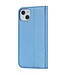 SoFetch Blauw Zijde Textuur Bookcase Hoesje voor de iPhone 15