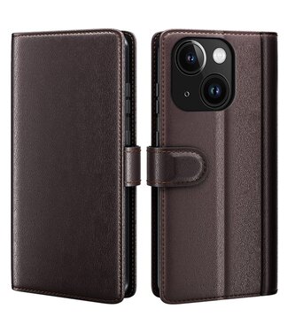 SoFetch Bruin Splitleder Bookcase Hoesje iPhone 15 Plus