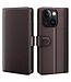 SoFetch Bruin Splitleder Bookcase Hoesje voor de iPhone 15 Plus