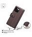 SoFetch Bruin Splitleder Bookcase Hoesje voor de iPhone 15 Plus