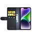 SoFetch Zwart Splitleder Bookcase Hoesje voor de iPhone 15 Plus