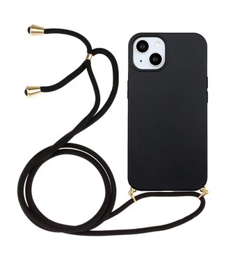 SoFetch Zwart Mat TPU Hoesje met Koord iPhone 15 Plus
